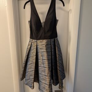 Gianni Bini Black Dress with Silver And Gold Accents